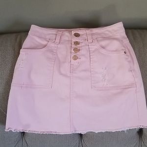 Girl's Justice pink distressed jean skort